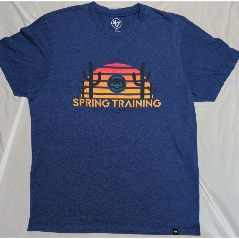 '47 Brand‎ Mens Chicago Cubs 2019 Spring Training T-Shirt Large Blue Graphic